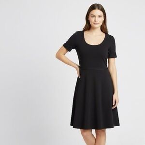White House Black Market XL Black Bandage Knit Fit & Flare Dress Heavy Stretch